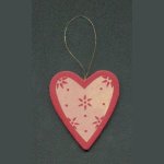 Coeur en bois rouge et or